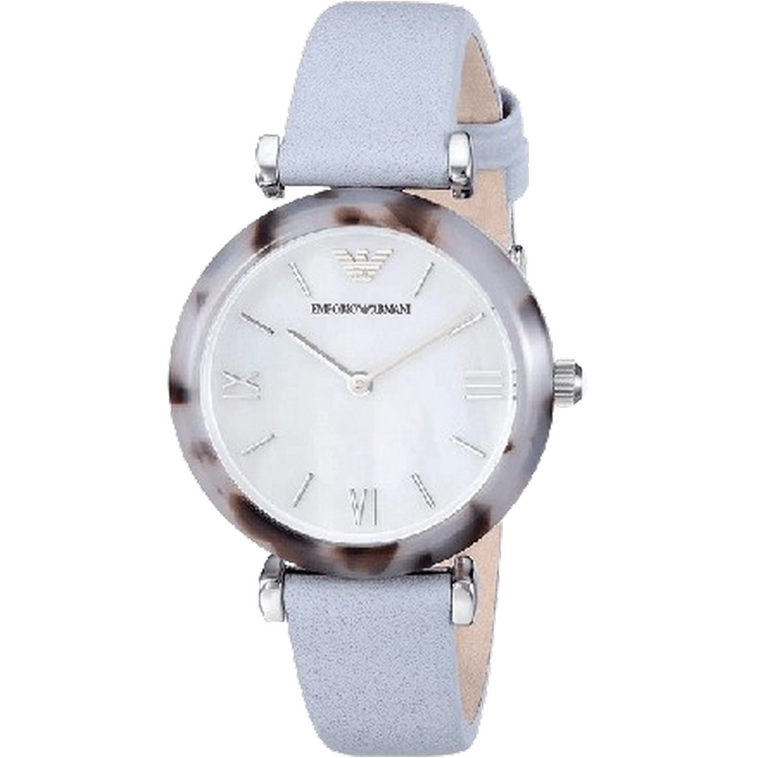 Emporio armani Women's Blue Dial Leather Band