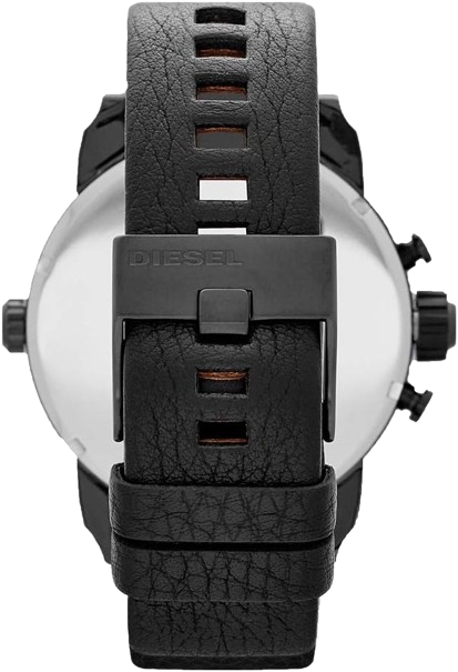 Diesel Men's 51mm Chronograph Black Leather Stainless Steel Case Watch DZ7291