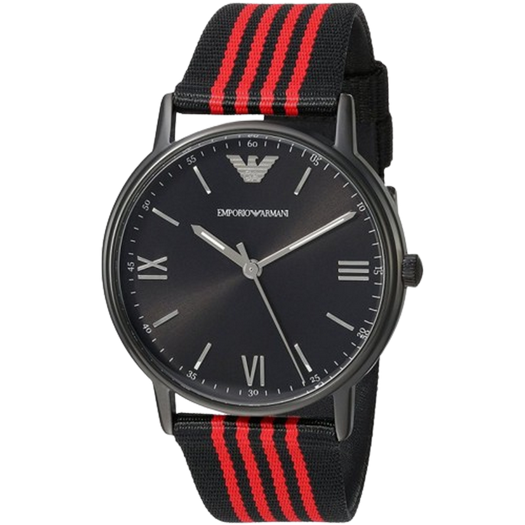 Emporio Armani Kappa Black Dial Two Tone NATO Strap