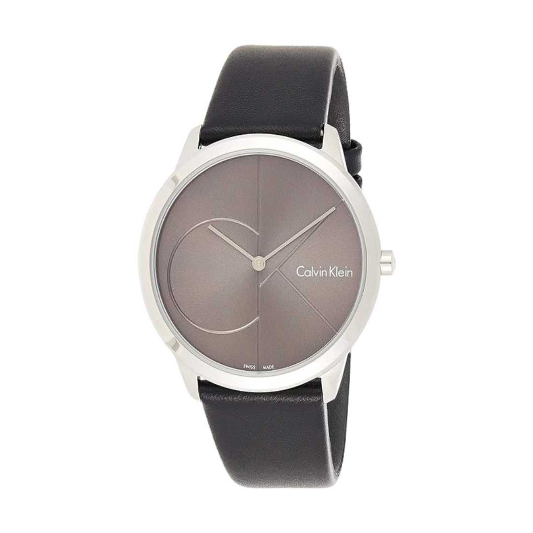 Calvin Klein Unisex-Adult Quartz Watch, Analog Display and Leather Strap