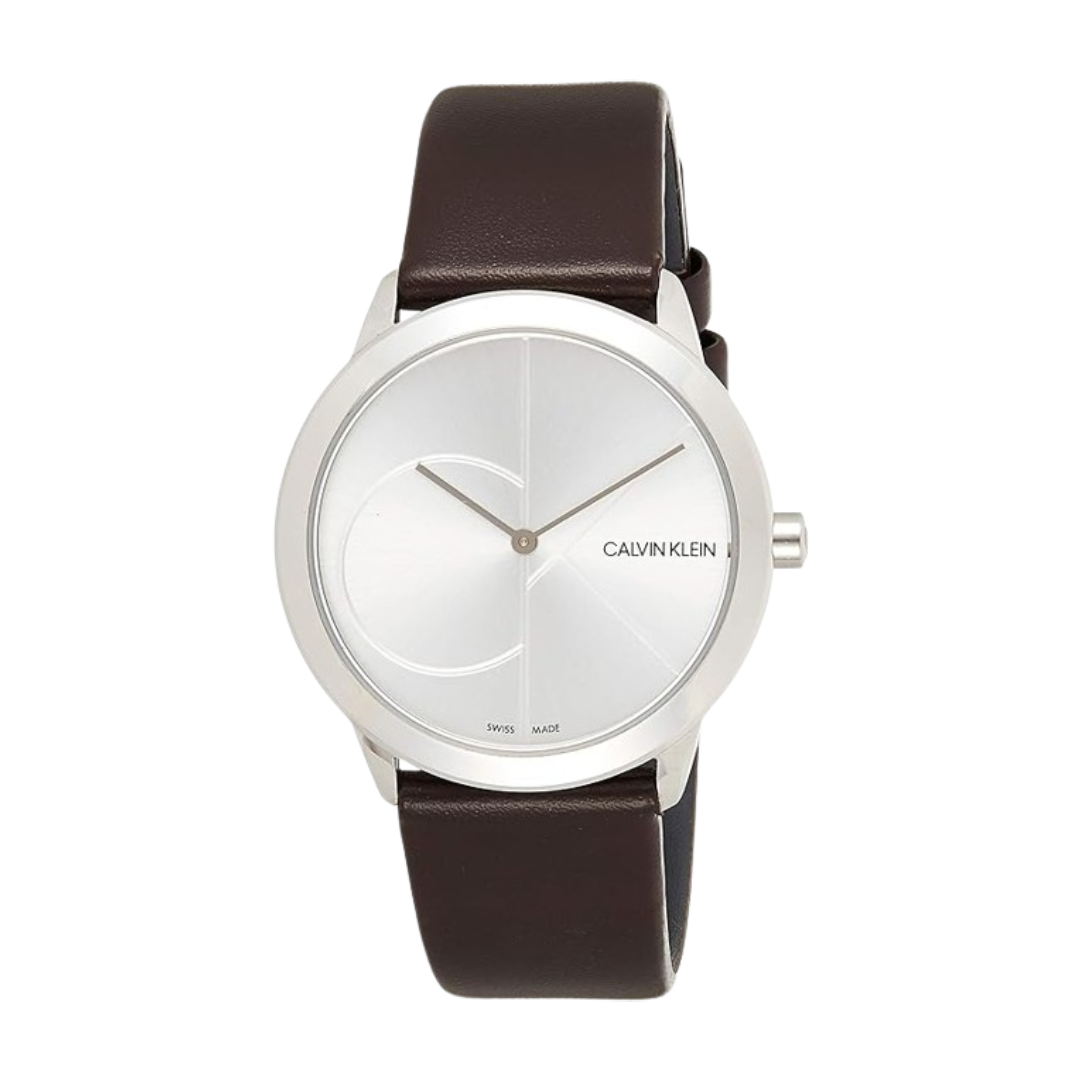 Calvin Klein Womens Quartz Watch, Analog Display and Leather Strap K3M221G6