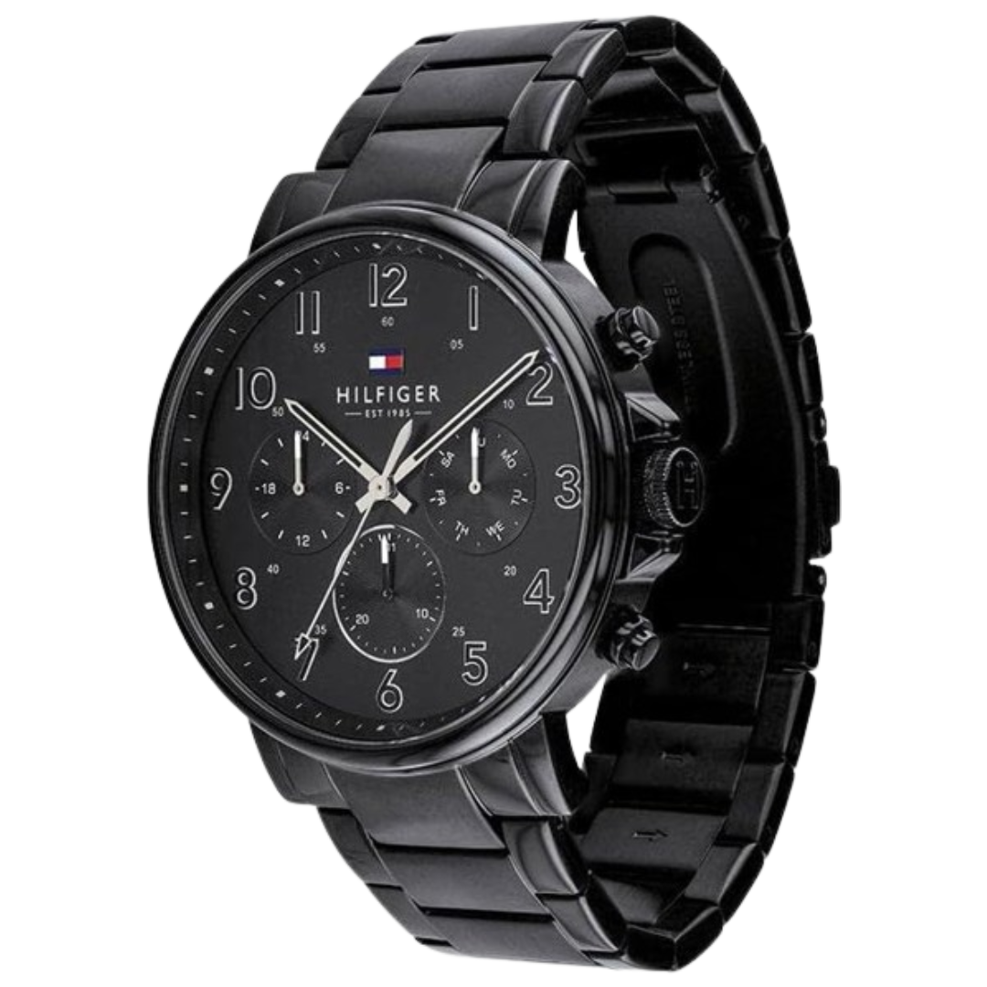 Tommy Hilfiger Multi-function Stainless Steel Full Black Men's