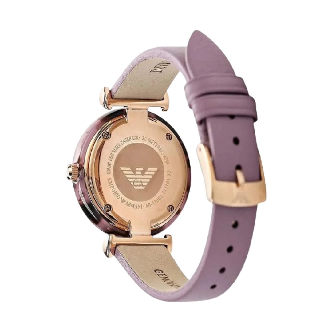 Emporio Armani Women's AR11003 Gianni T-Bar Analog Display Purple