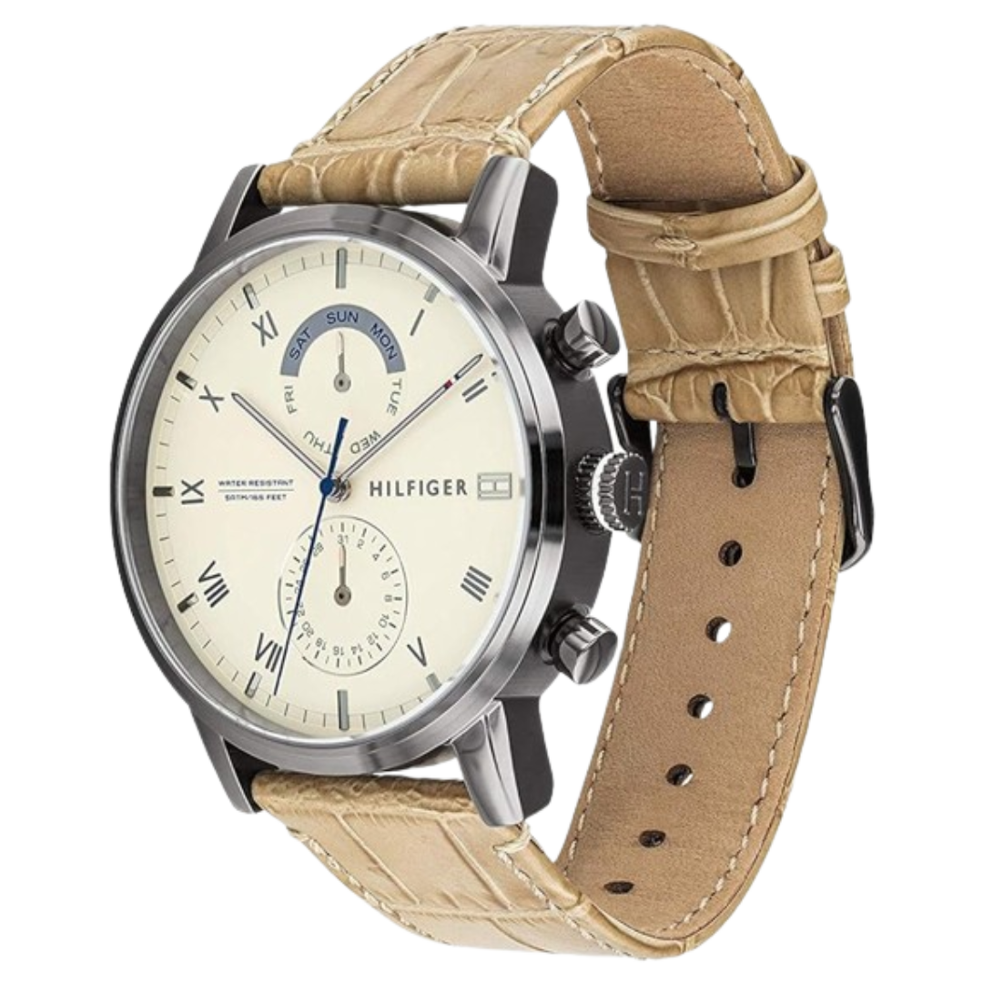 Tommy Hilfiger Men's Multi Dial Quartz Watch Kane with Leather Strap