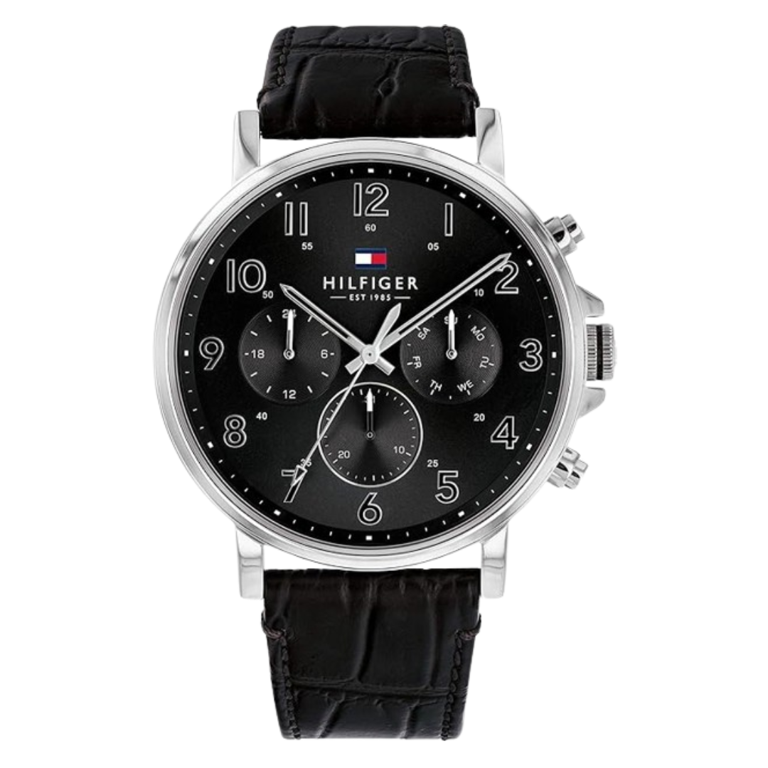 Tommy Hilfiger Analogue Multi-function Quartz Watch for men with Black or Brown Leather