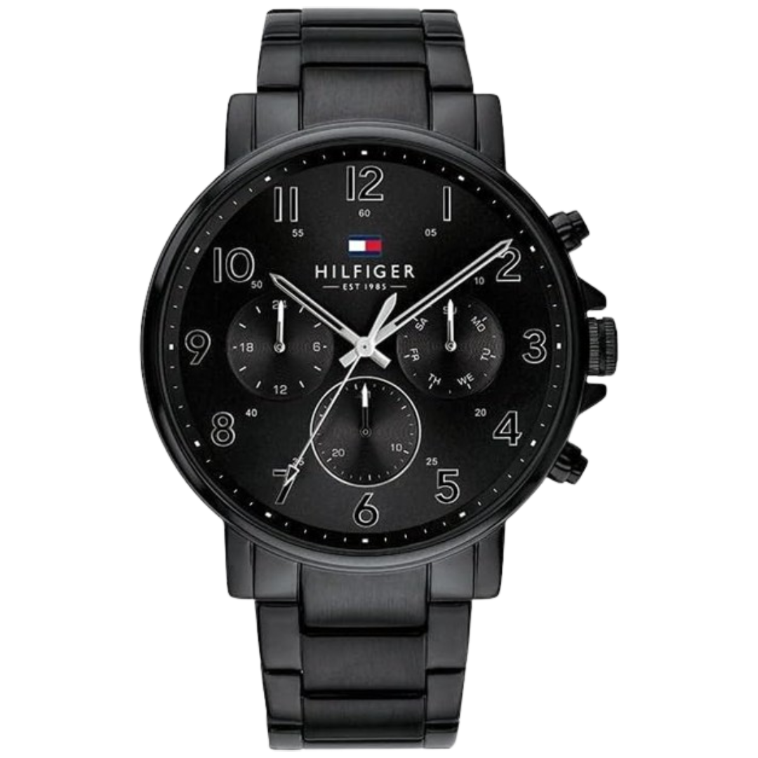 Tommy Hilfiger Multi-function Stainless Steel Full Black Men's