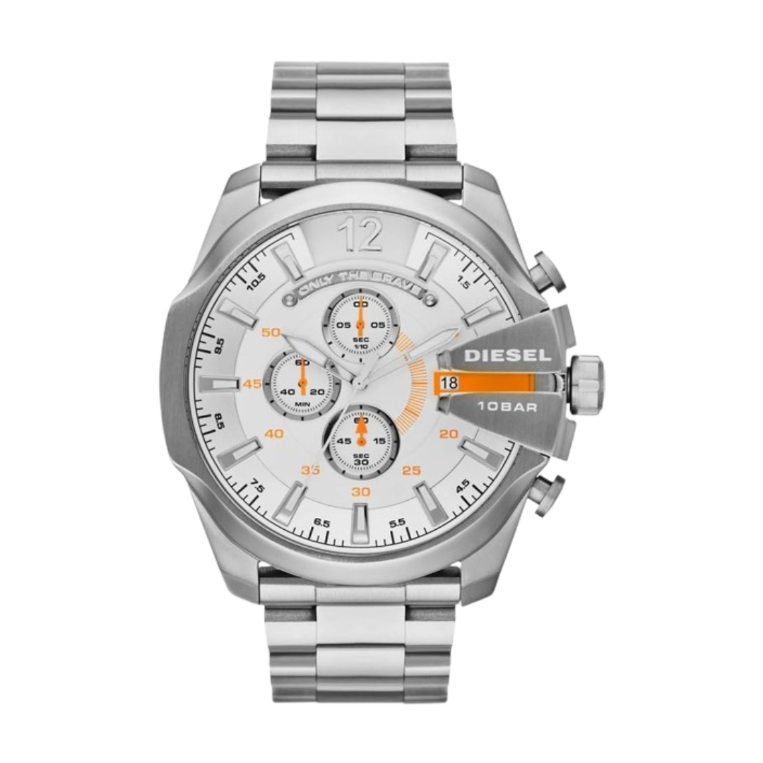 Diesel Men's DZ4328 Mega Chief Silver-Tone Stainless Steel