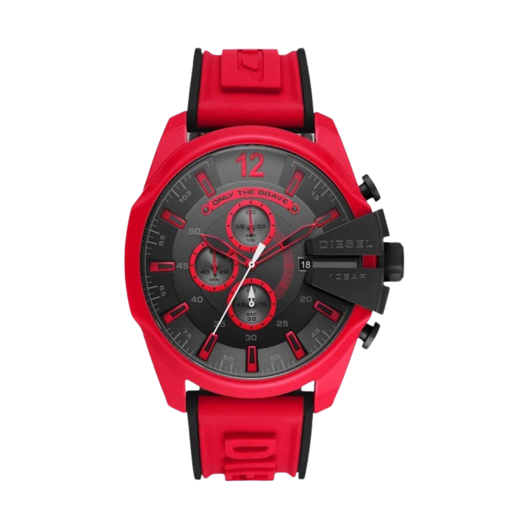 MEGA CHIEF CHRONOGRAPH RED SILICONE WATCH DZ4526