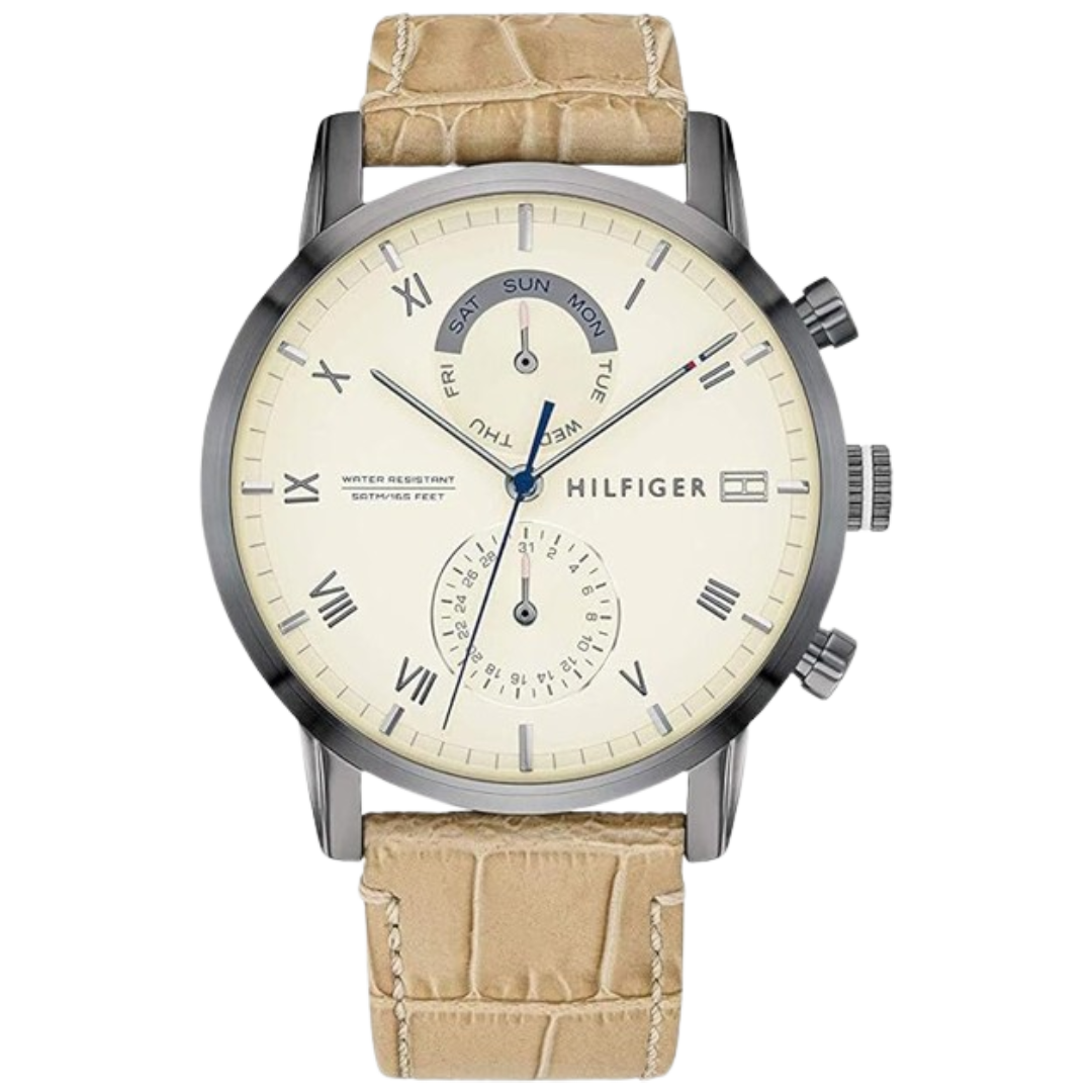 Tommy Hilfiger Men's Multi Dial Quartz Watch Kane with Leather Strap