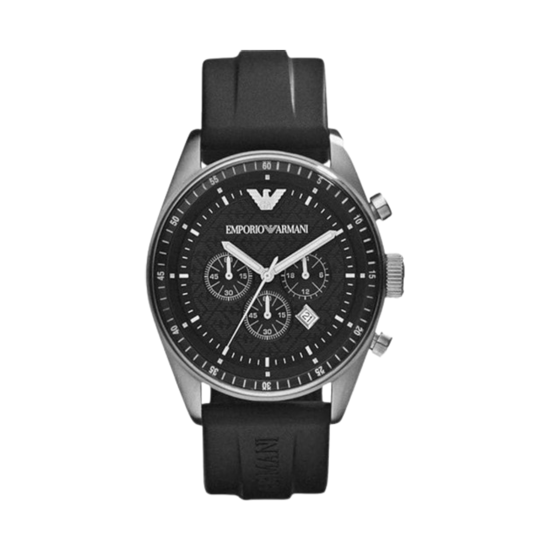 Emporio Armani Men's Chronograph Black Rubber Strap