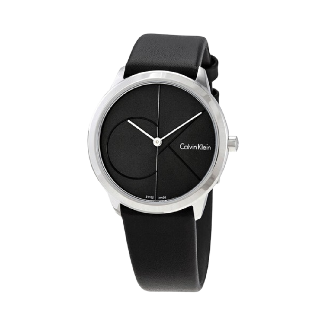 Calvin Klein Unisex-Adult Quartz Watch, Analog Display and Leather Strap