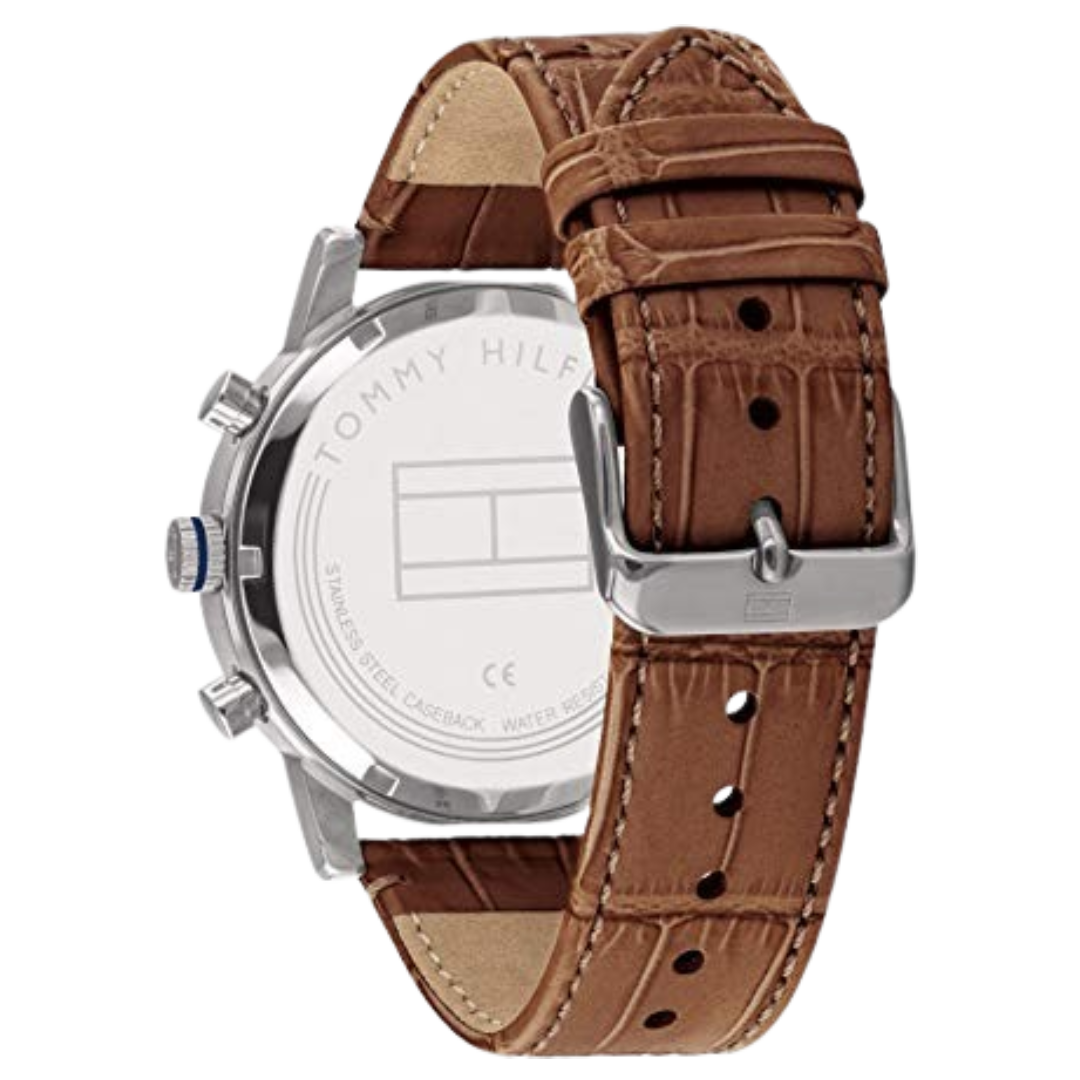 Tommy Hilfiger Dressed men's watch, real leather strap