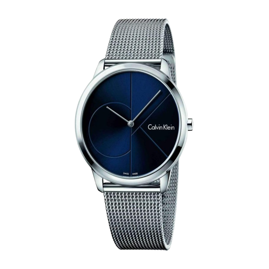 Calvin Klein Minimal Blue Dial Silver Mesh Bracelet