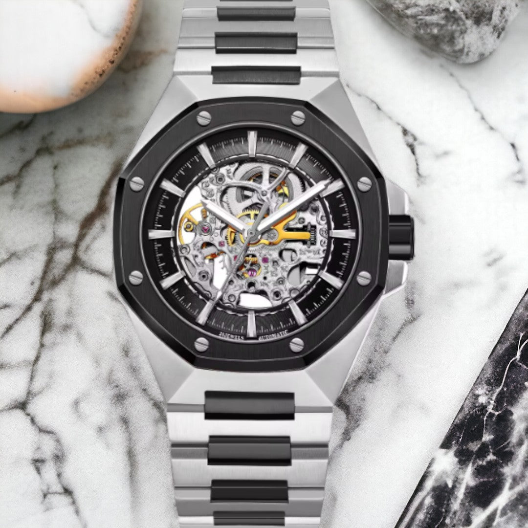 Tourbillon Skeleton Stainless Steel Automatic Waterproof Watch