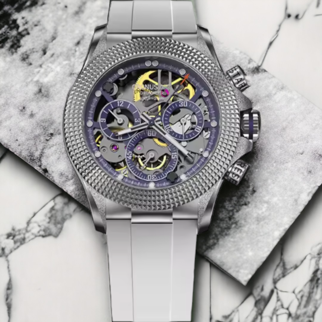 Tourbillon Skeleton Chronograph Waterproof 316L Stainless Steel Watch