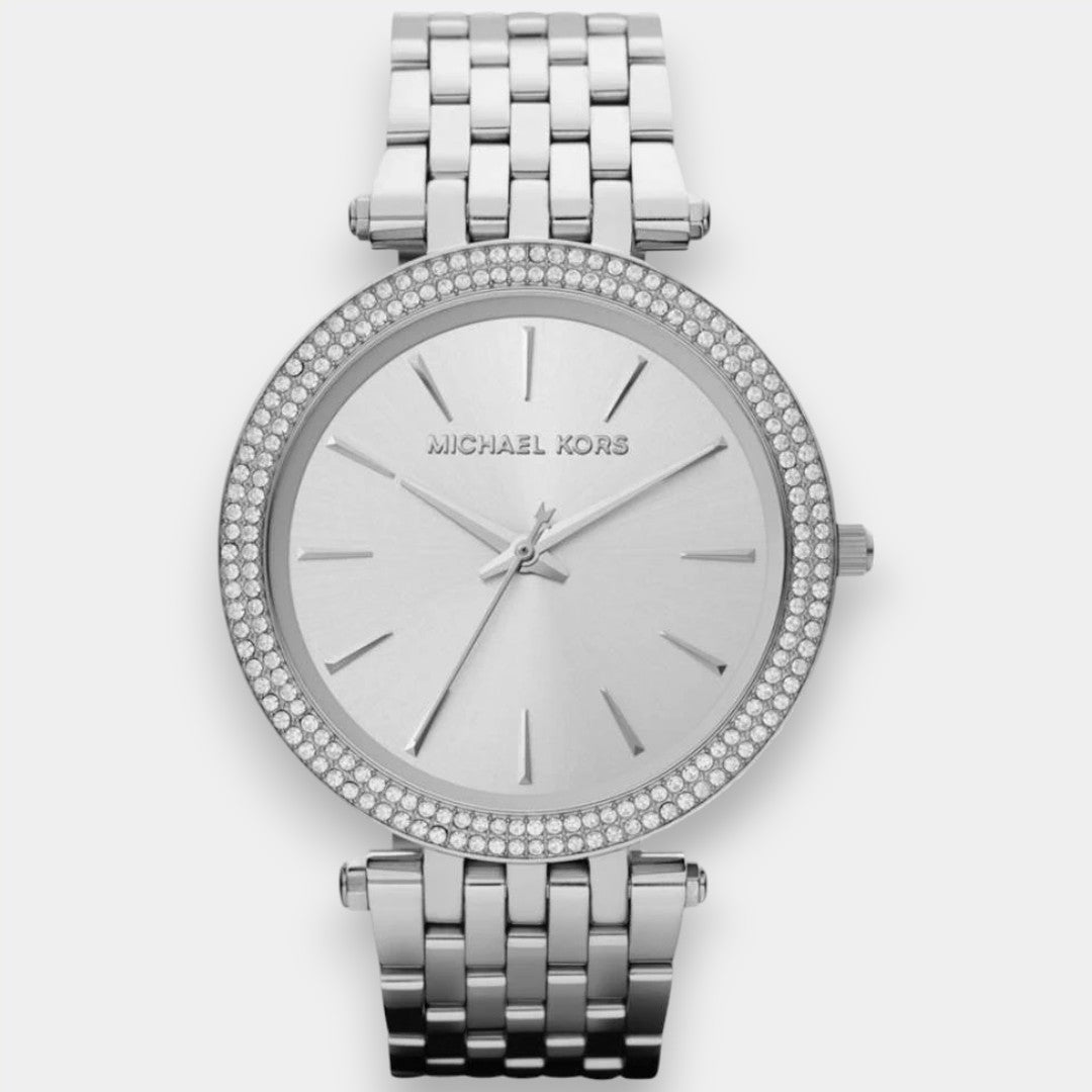 Michael Kors Darci Silver Dial Silver Stainless Steel Strap Watch For Women - MK3190