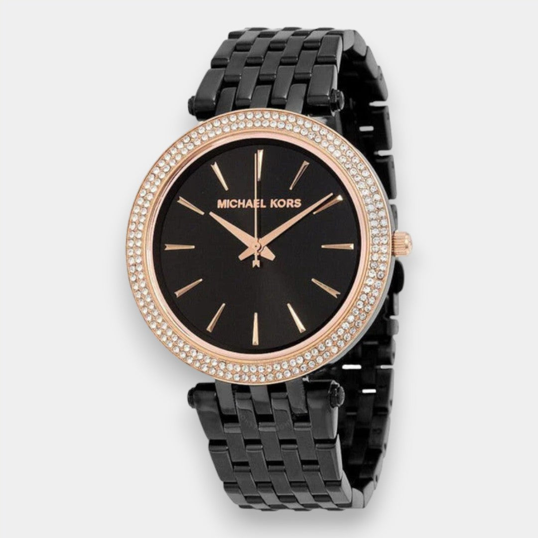 Michael Kors Darci Black Dial Black Steel Strap Watch For Women - MK3407