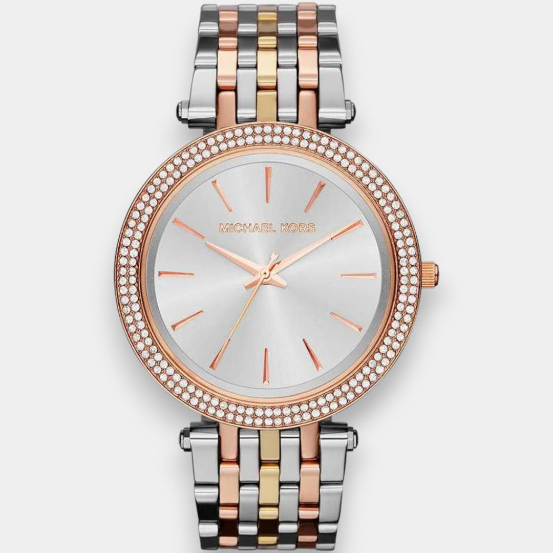 Michael Kors Darci Silver Dial Two Tone Stainless Steel Strap Watch For Women - MK3203