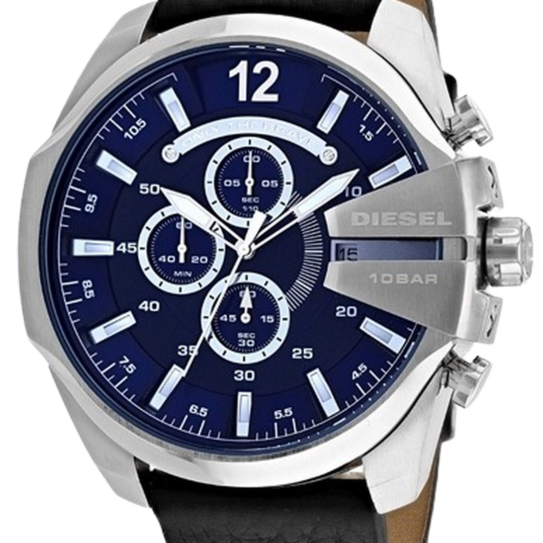 Diesel Men's Mega Chief Quartz Stainless Steel and Leather DZ4423