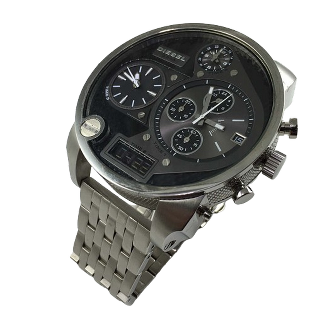 DIESEL DZ7221 MR. DADDY SILVER STAINLESS STEEL CHRONOGRAPH MEN'S